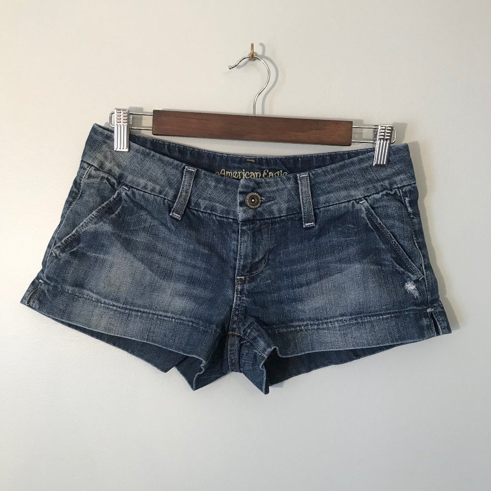 AMERICAN EAGLE Dark Wash Blue Jean Shorts Size 0